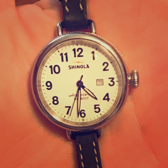 Authentic Shinola navy blue leather wrap watch - Picture 1 of 2